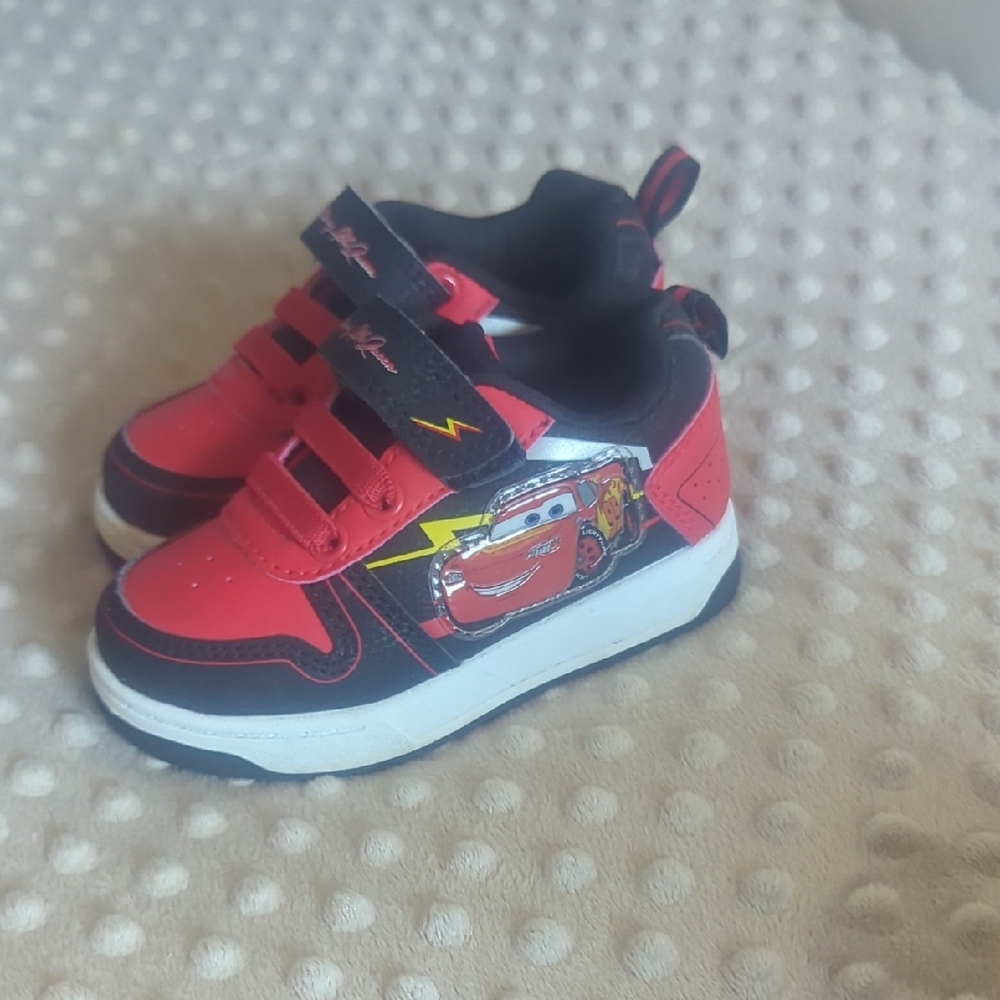 Kids Red and Black Cars Sneakers
